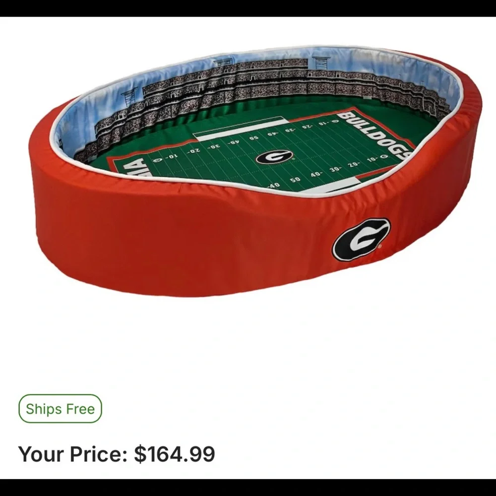 Georgia Bulldogs Large Stadium Dog Bed NIB.